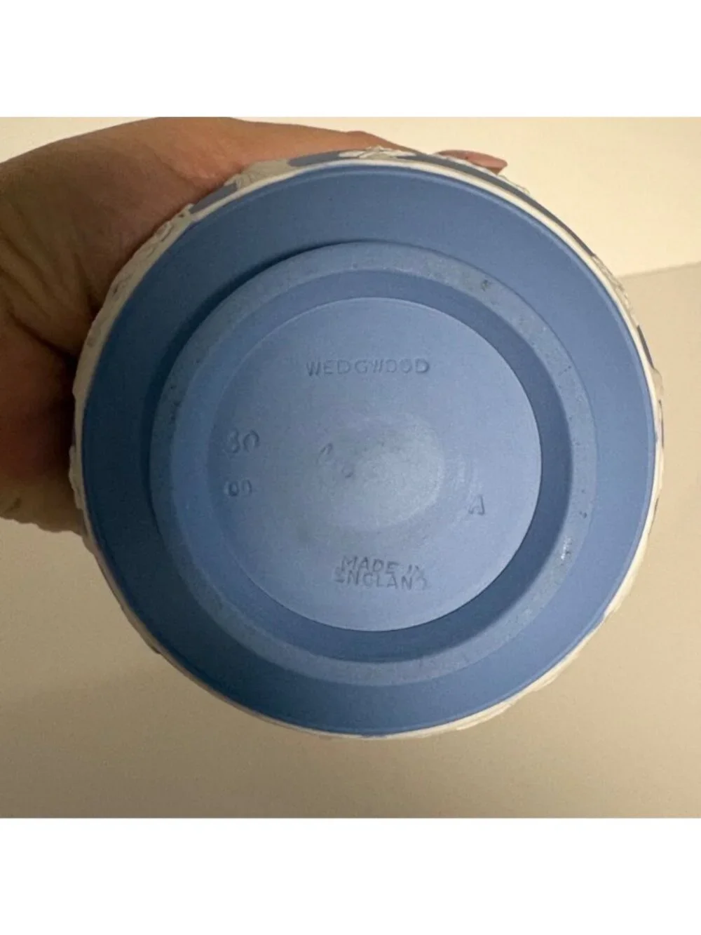 Wedgwood Blue Jasperware Covered Sugar Bowl Classic English Pottery Decor Vtg